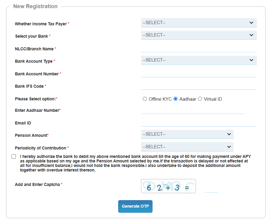 How to apply for Atal Pension Yojana Online