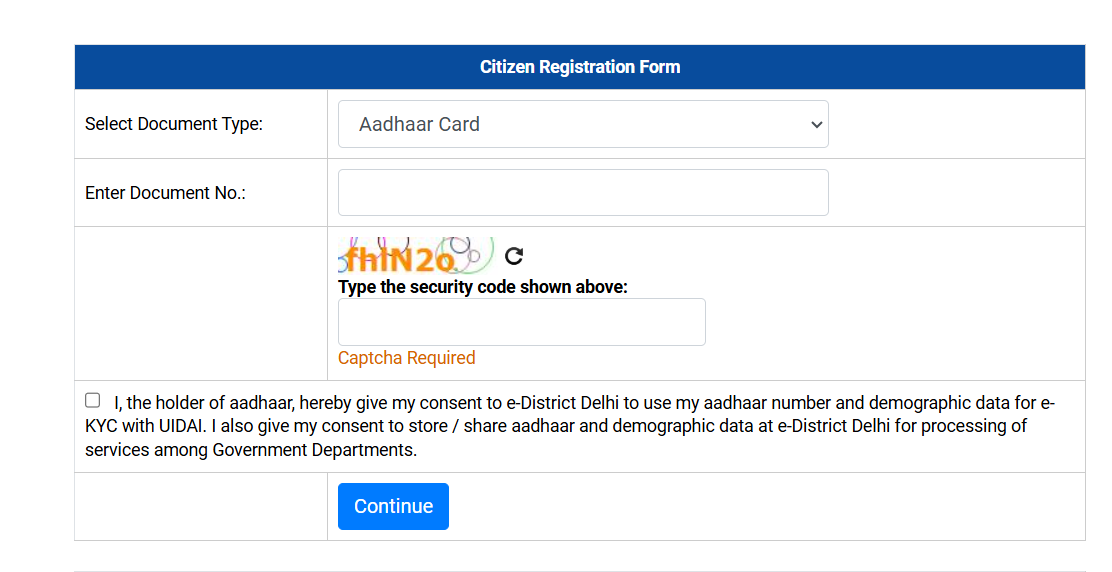 Citizen Registration Form