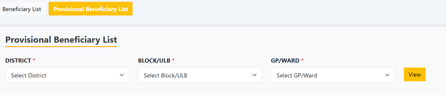 Provisional Beneficiary List